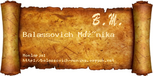 Balassovich Mónika névjegykártya